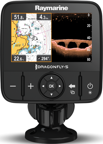 Raymarine Dragonfly 5Pro fishfinder 5 display met CHIRP Downvision en Sonar, Wi-Fi en GPS cartografie eenheid, incl CPT-DVS transducer